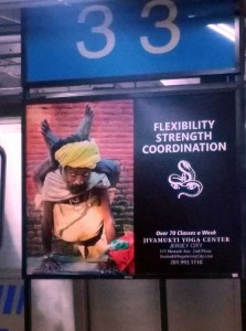 Smiling at this advertisement (I know the studio owners @Jivamukti Yoga Jersey City)